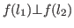 $ f(l_1) \bot f(l_2)$