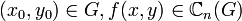 (x_0, y_0)\in G, f(x, y)\in \mathbb{C}_n(G)