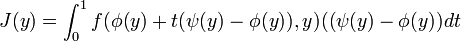 J(y)=\int_{0}^{1}f(\phi(y)+t(\psi(y)-\phi(y)), y)((\psi(y)-\phi(y))dt