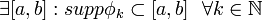 \mathcal{9}[a,b]:supp \phi_k \subset [a,b]~~ \mathcal{8}k\in \mathbb{N}
