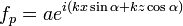 f_p=ae^{i(kx\sin\alpha+kz\cos\alpha)}