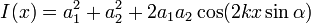 I(x)=a_1^2+a_2^2+2a_1a_2\cos(2kx\sin\alpha)