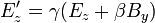 E'_z=\gamma(E_z+\beta B_y)