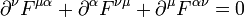 \partial^{\nu}F^{\mu\alpha}+\partial^{\alpha}F^{\nu\mu}+\partial^{\mu}F^{\alpha\nu}=0