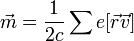 \vec{m}=\frac{1}{2c}\sum e[\vec{r}\vec{v}] 
