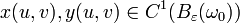 x(u, v), y(u, v)\in C^{1}(B_{\varepsilon}(\omega_0))