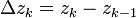 \Delta z_k=z_{k}-z_{k-1}