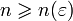 ~n\geqslant n(\varepsilon) 
