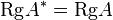 \mathrm{Rg}A^*=\mathrm{Rg}A