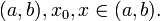 (a,b), x_0, x \in (a,b).