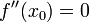 f''(x_0)=0