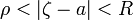 \rho<|\zeta-a|<R