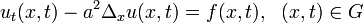 u_t(x,t)-a^2\Delta_x u(x,t)=f(x,t),~~(x,t)\in G