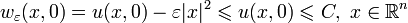 w_{\varepsilon}(x,0)=u(x,0)-\varepsilon|x|^2\leqslant u(x,0)\leqslant C,~x\in\mathbb{R}^n