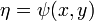 \eta=\psi(x,y)