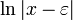 \ln |x-\varepsilon|