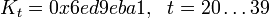 K_t=0x6ed9eba1,~~t=20\ldots 39