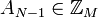 A_{N-1}\in
\mathbb{Z}_M