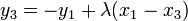 y_3=-y_1+\lambda(x_1-x_3)