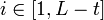 i\in[1,L-t]