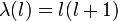 \lambda(l)=l(l+1)