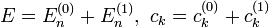 E=E^{(0)}_n+E^{(1)}_n,~c_k=c^{(0)}_k+c^{(1)}_k