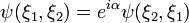 \psi(\xi_1,\xi_2)=e^{i\alpha}\psi(\xi_2,\xi_1)